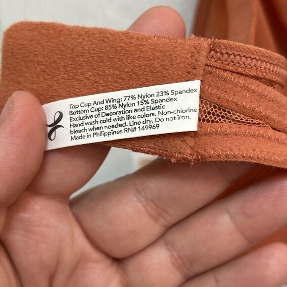 NWT All. You. LIVELY Triangle Bralette Mesh Wireless Bra Size Medium Rust Orange - Picture 12 of 16